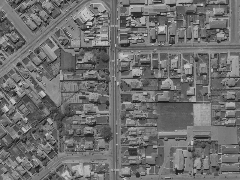 120 Colombo Street from the air, 1970-1974