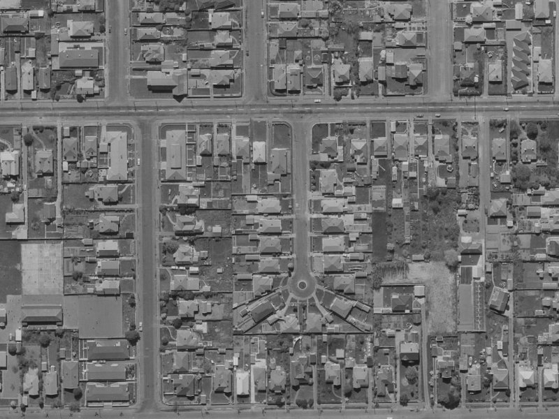Bradford Avenue from the air, 1970-1974