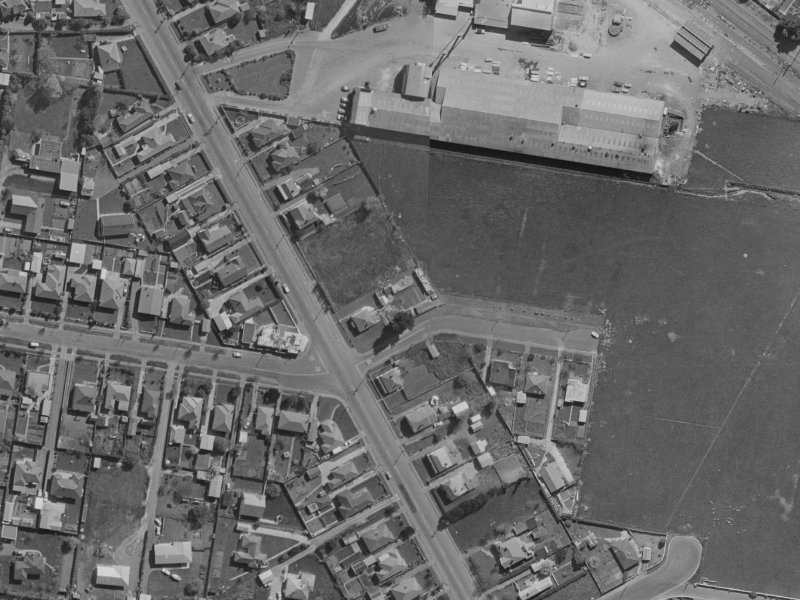 239 Opawa Road from the air, 1970-1974