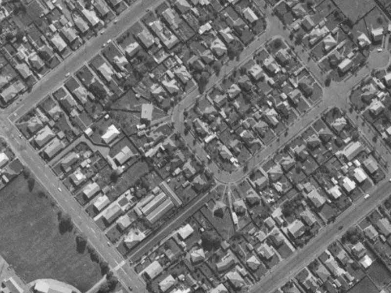 22 Winsor Crescent from the air, 1970-1974