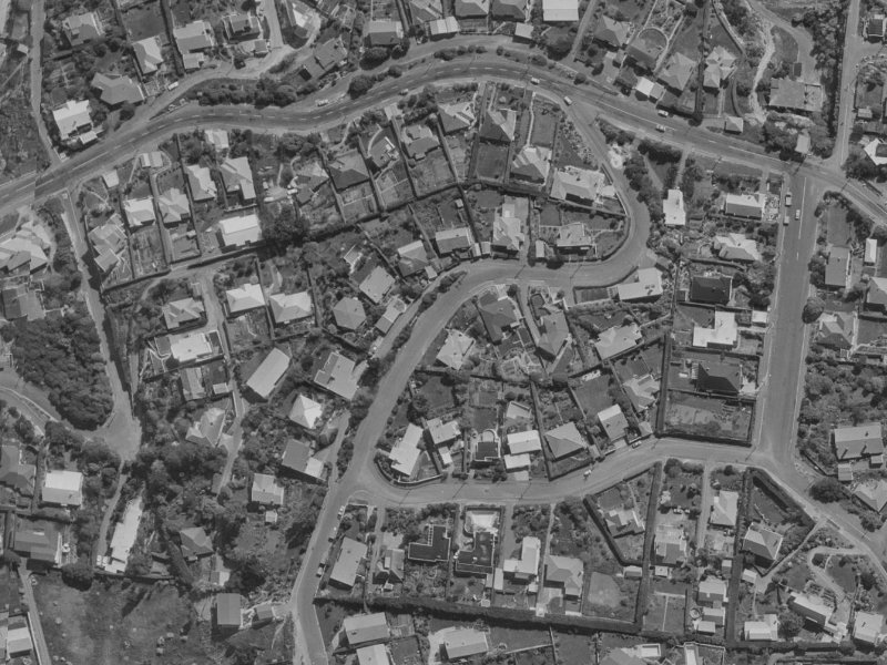11 Marama Crescent from the air, 1970-1974