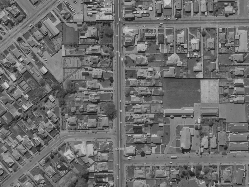 110 Colombo Street from the air, 1970-1974