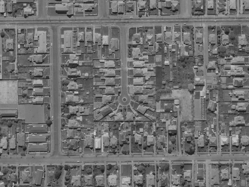 8 Bradford Avenue from the air, 1970-1974