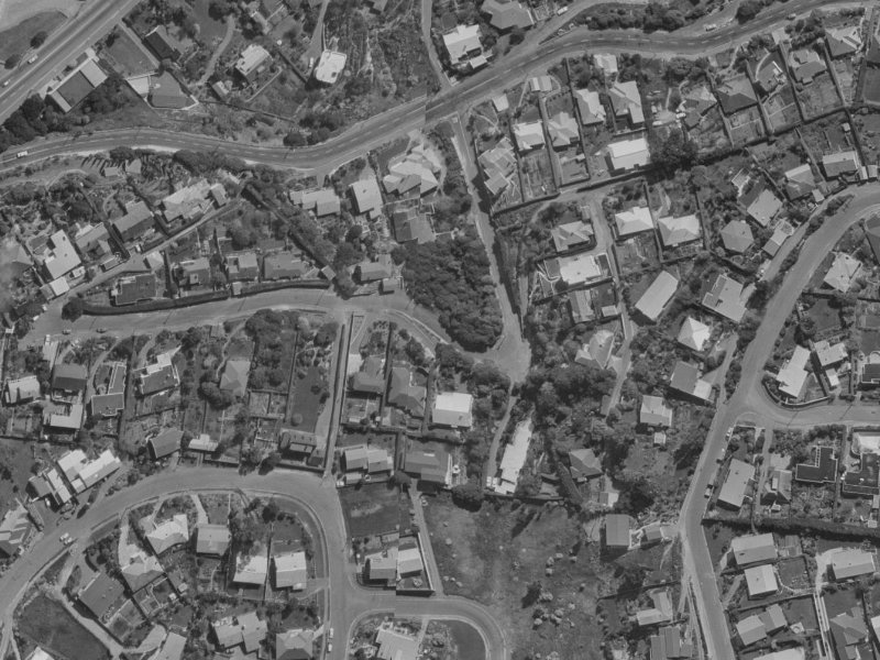 43-53 Te Awakura Terrace from the air, 1970-1974