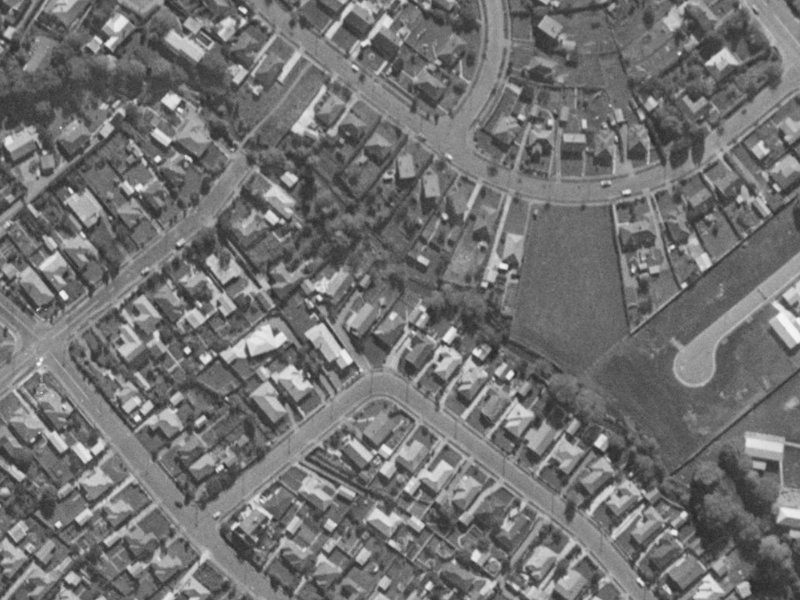 76 Greenpark Street from the air, 1970-1974