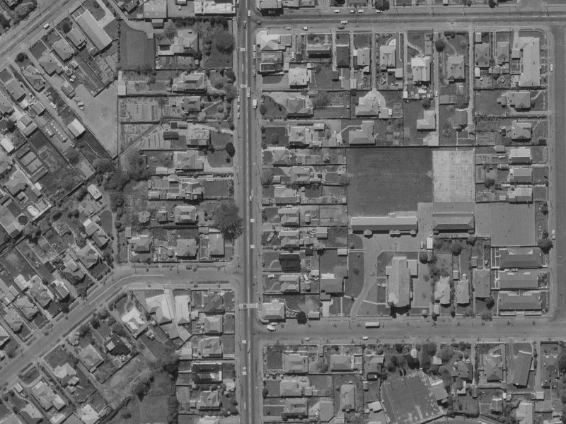 104 Colombo Street from the air, 1970-1974