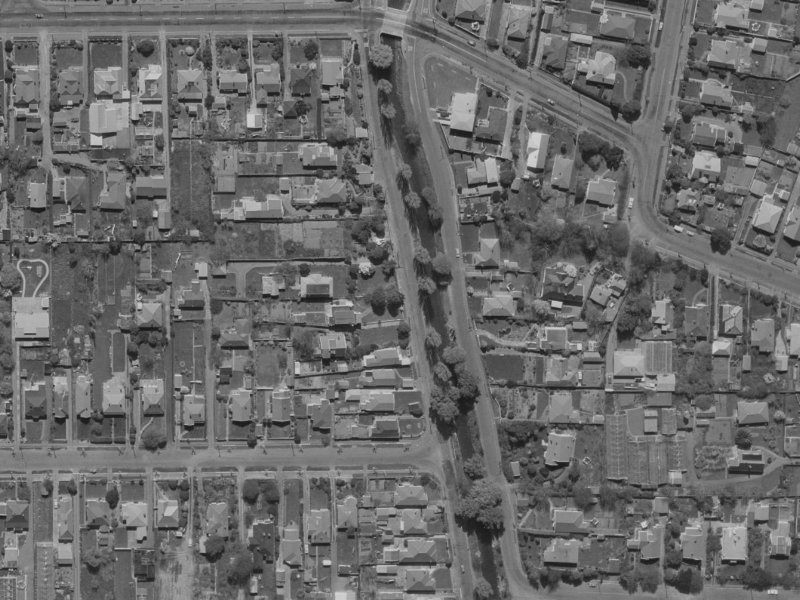 239 Eastern Terrace from the air, 1970-1974