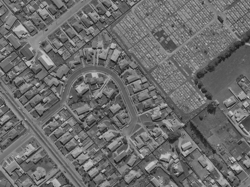 Deloraine Street from the air, 1970-1974