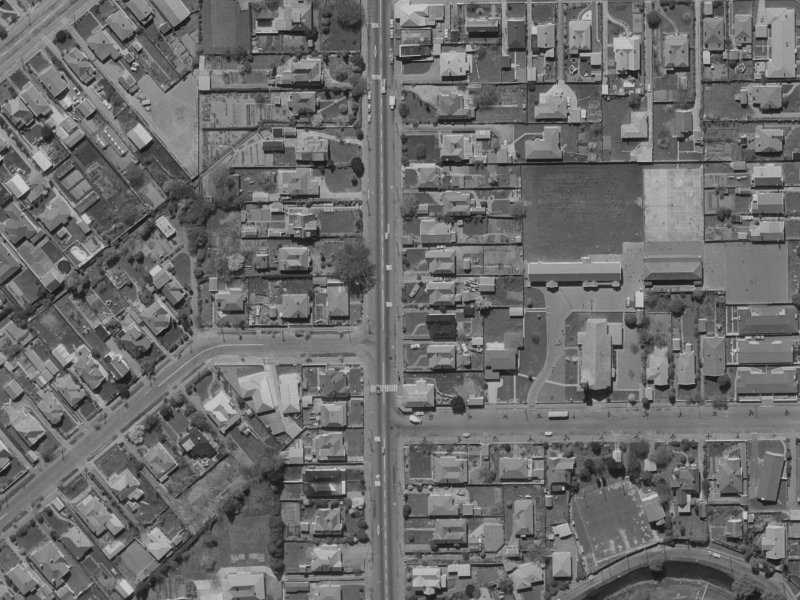 98 Colombo Street from the air, 1970-1974