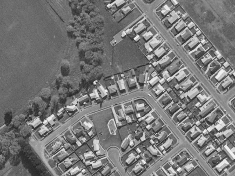 19 Cardinal Drive from the air, 1970-1974