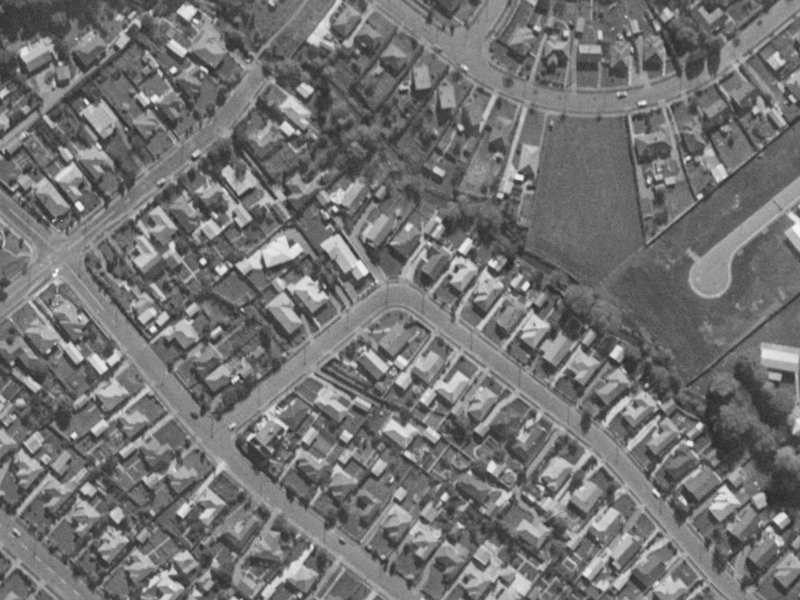 74 Greenpark Street from the air, 1970-1974