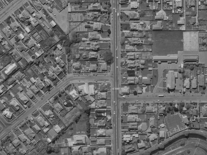 117 Colombo Street from the air, 1970-1974