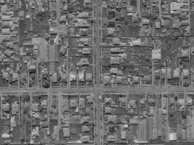 97 Fisher Avenue from the air, 1970-1974