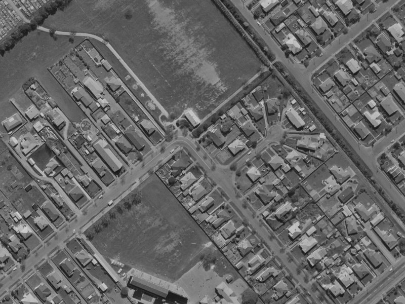 61-69 Studholme Street from the air, 1970-1974