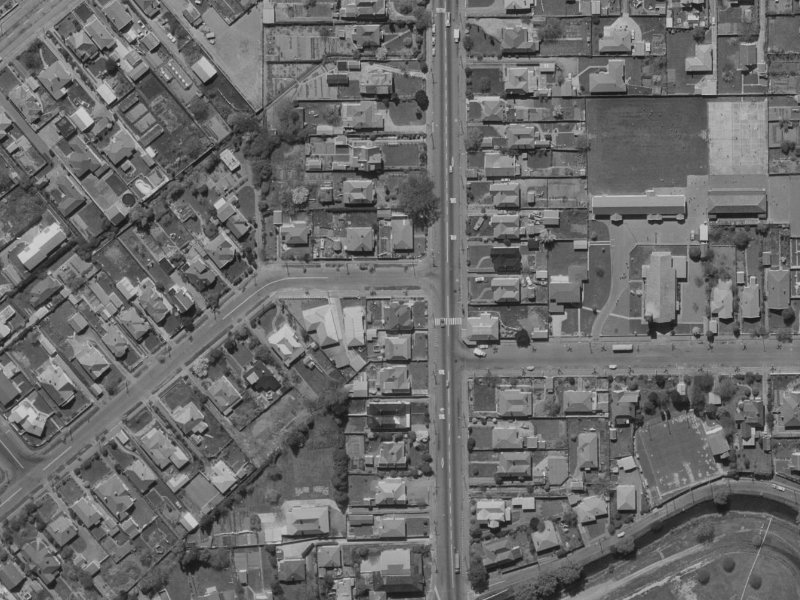 Colombo Street from the air, 1970-1974
