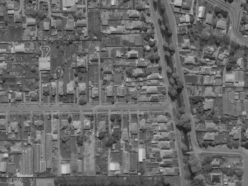 143 Fisher Avenue from the air, 1970-1974