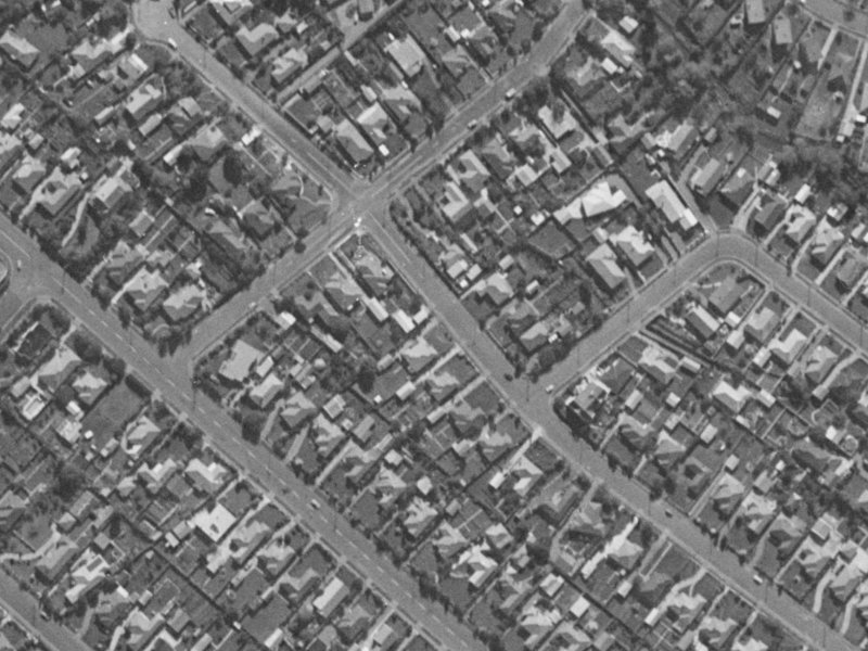 69 McBeath Avenue from the air, 1970-1974