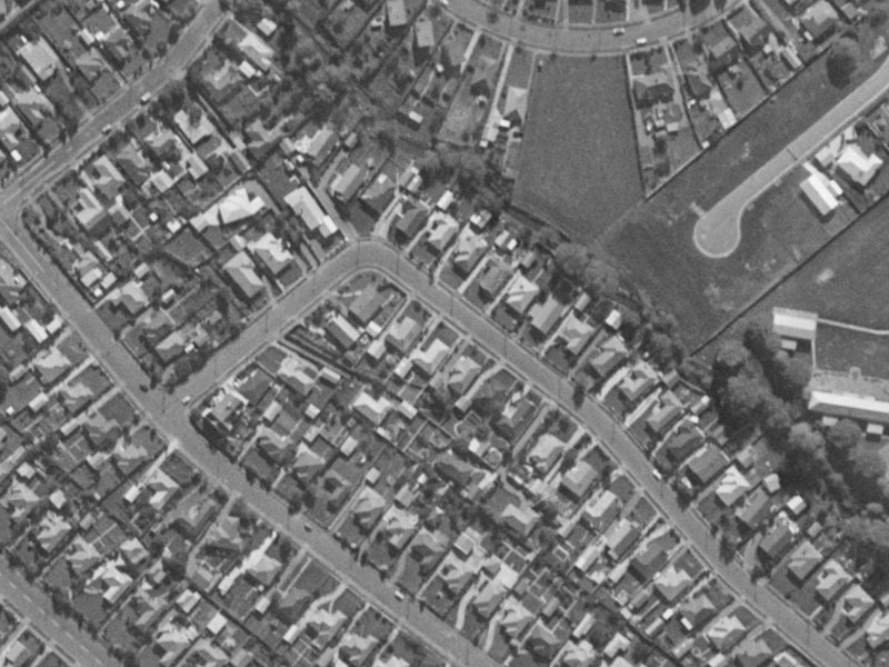 61 Greenpark Street from the air, 1970-1974
