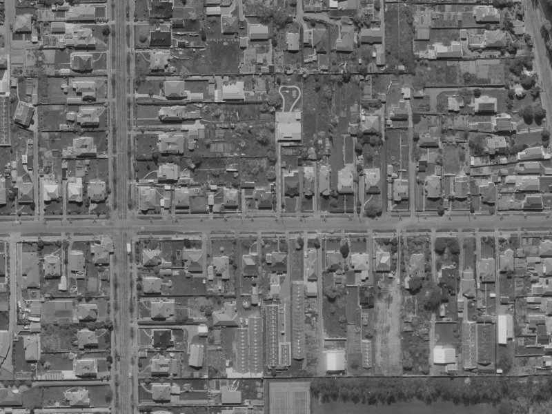 117 Fisher Avenue from the air, 1970-1974