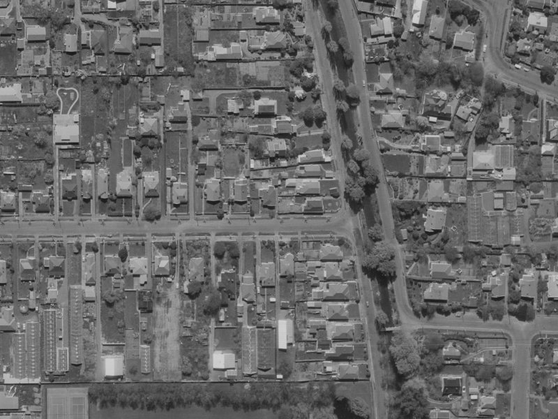 145 Fisher Avenue from the air, 1970-1974