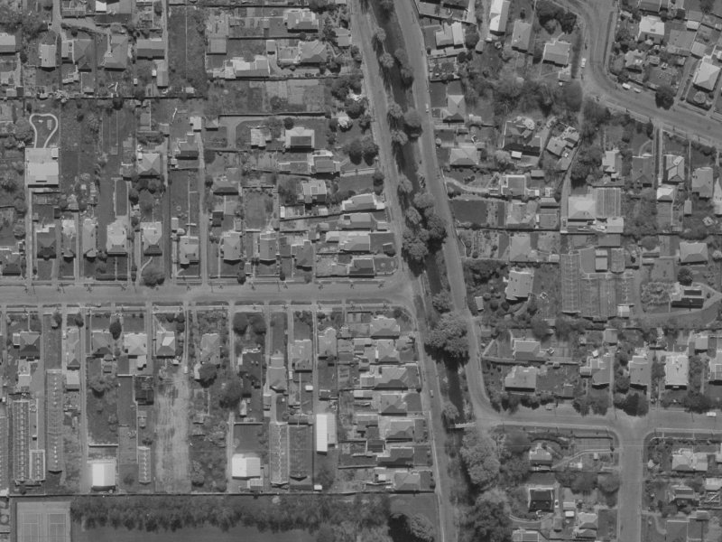 147 Fisher Avenue from the air, 1970-1974