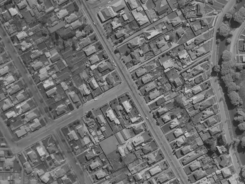 40–50 Koromiko Street from the air, 1970-1974