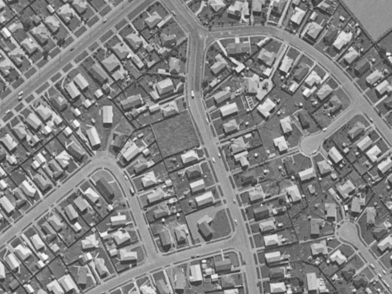 18 Rowley Avenue from the air, 1970-1974
