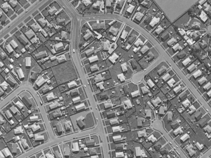 21 Rowley Avenue from the air, 1970-1974