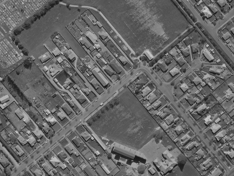 52–54 Studholme Street from the air, 1970-1974