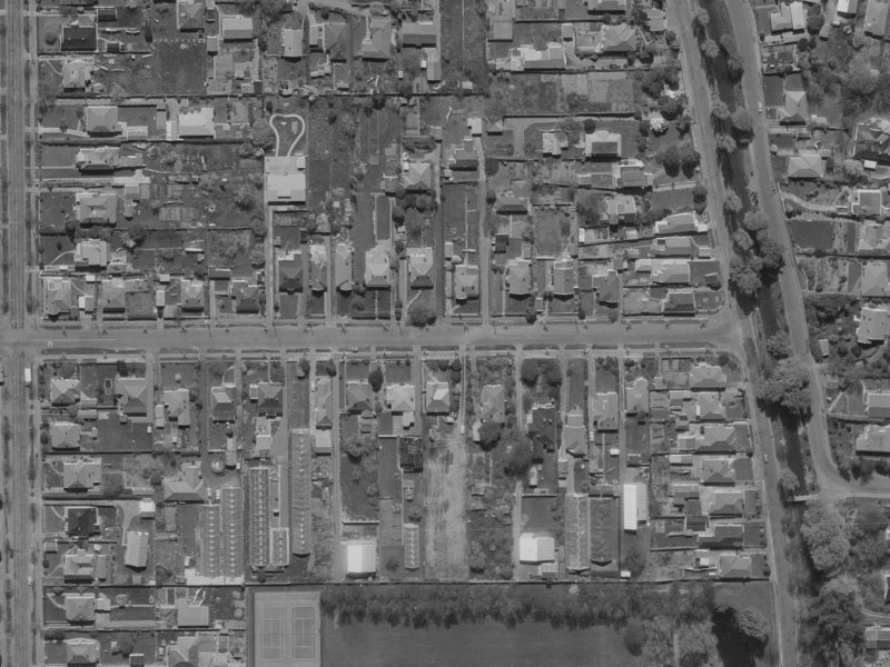 140 Fisher Avenue from the air, 1970-1974