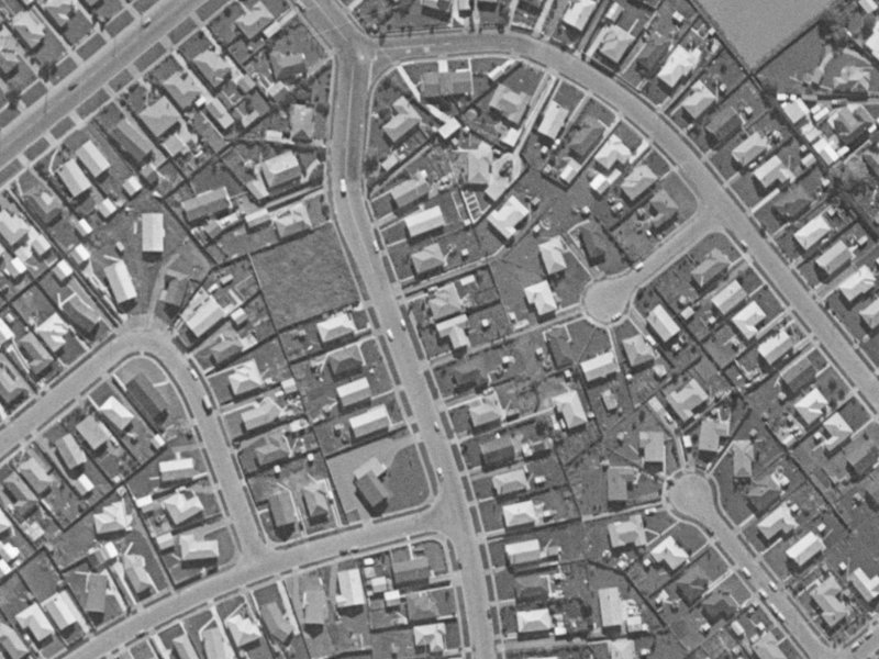 23 Rowley Avenue from the air, 1970-1974
