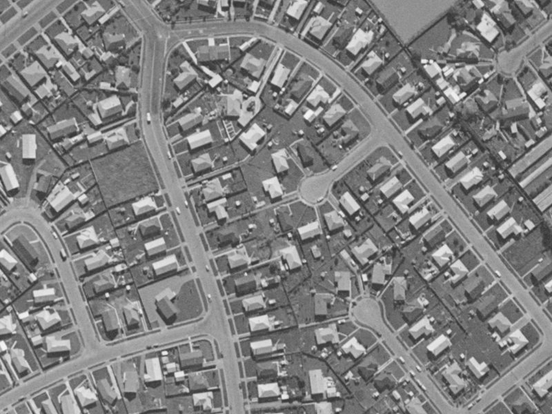9 Myers Place from the air, 1970-1974