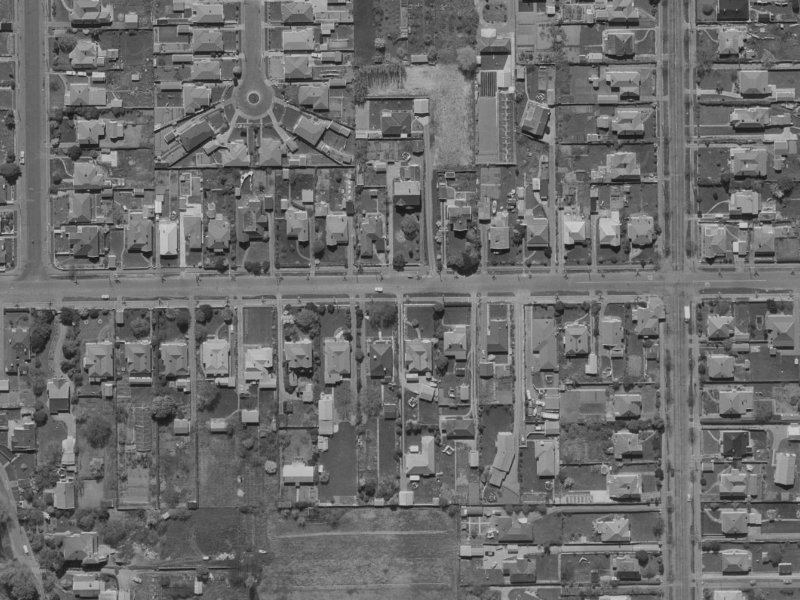 76 Fisher Avenue from the air, 1970-1974