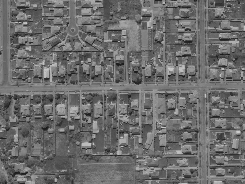 80 Fisher Avenue from the air, 1970-1974