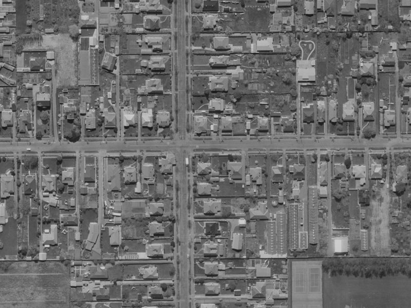 106 Fisher Avenue from the air, 1970-1974