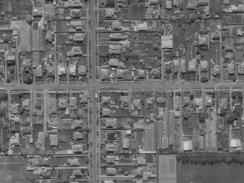 112 Fisher Avenue from the air, 1970-1974