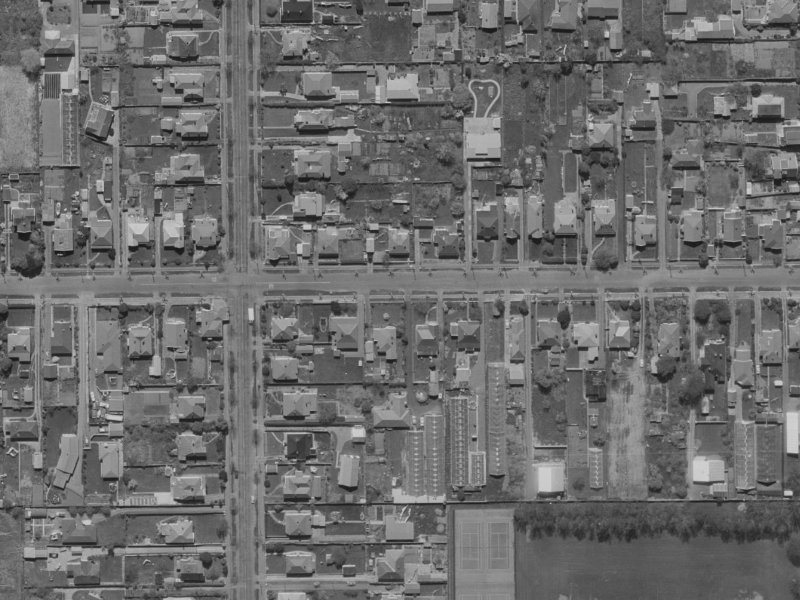 122 Fisher Avenue from the air, 1970-1974
