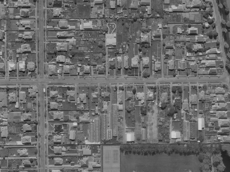 130 Fisher Avenue from the air, 1970-1974