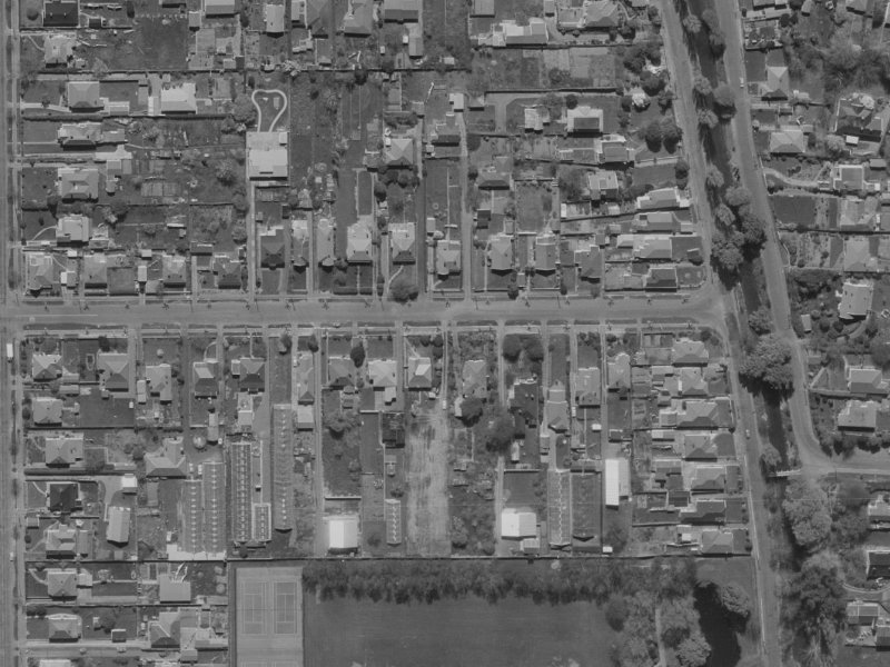 144 Fisher Avenue from the air, 1970-1974