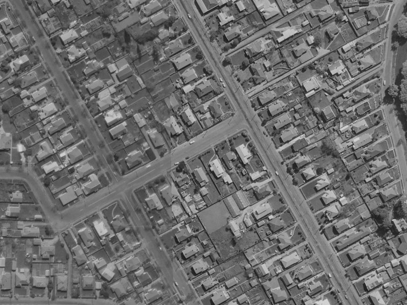 48 Koromiko Street from the air, 1970-1974