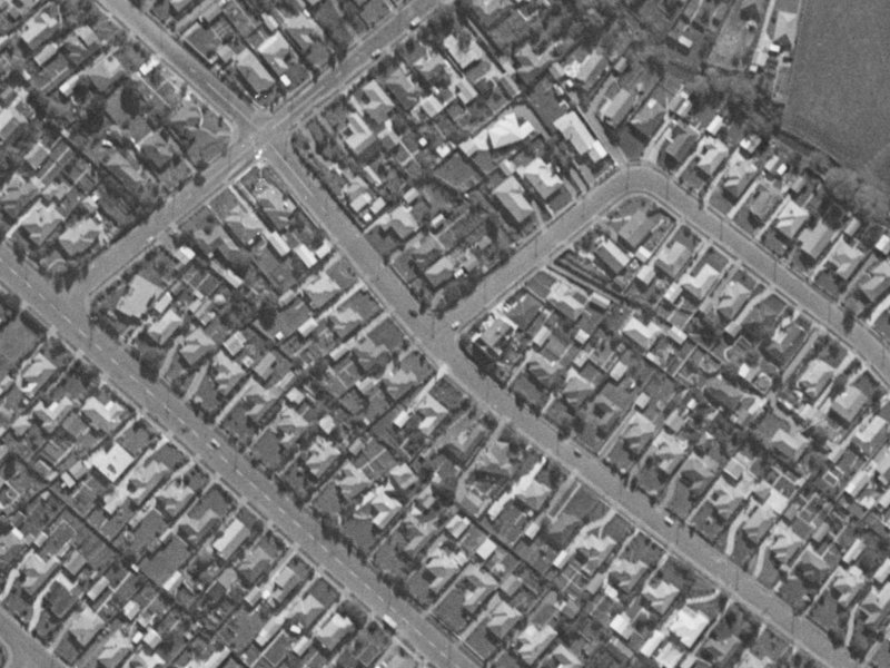 62 McBeath Avenue from the air, 1970-1974