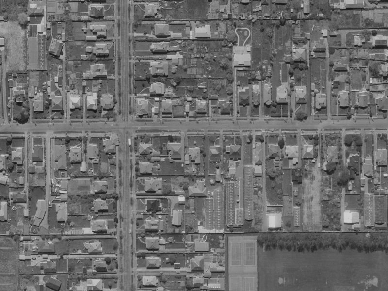 116 Fisher Avenue from the air, 1970-1974