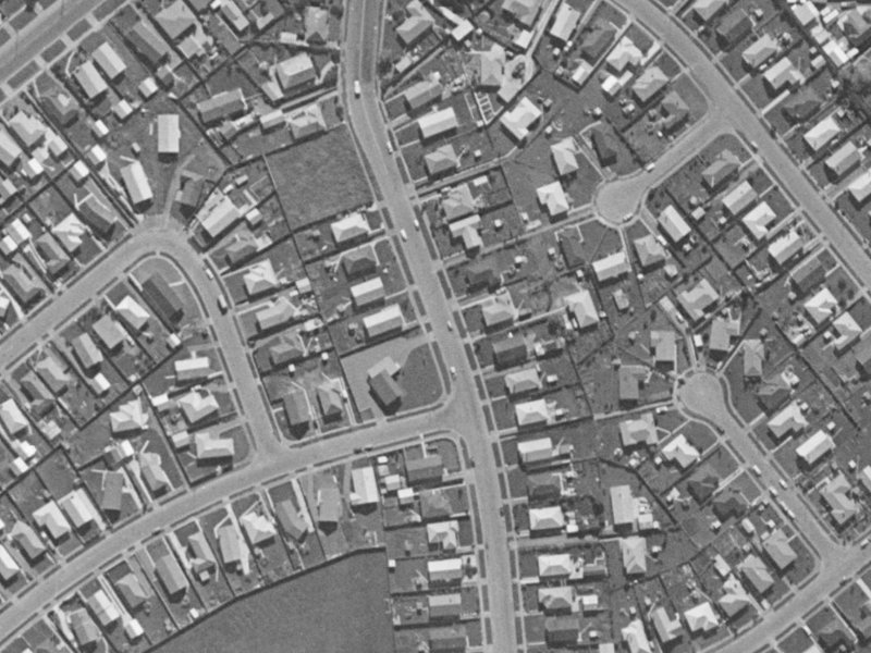 26 Rowley Avenue from the air, 1970-1974