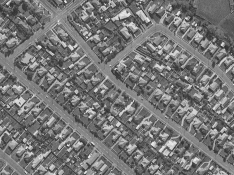 59 McBeath Avenue from the air, 1970-1974