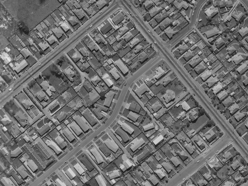 112 Roberta Drive from the air, 1970-1974