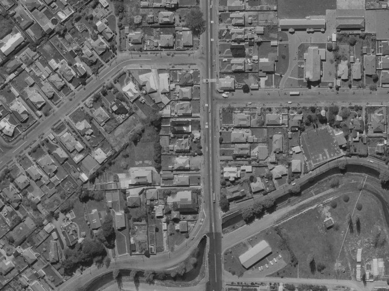 105 Colombo Street from the air, 1970-1974