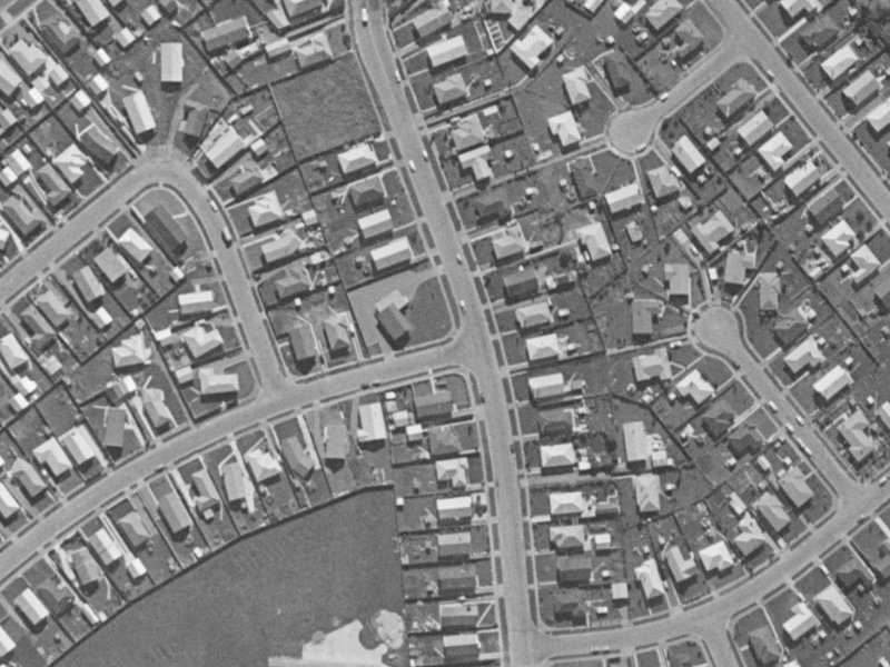 28 Rowley Avenue from the air, 1970-1974