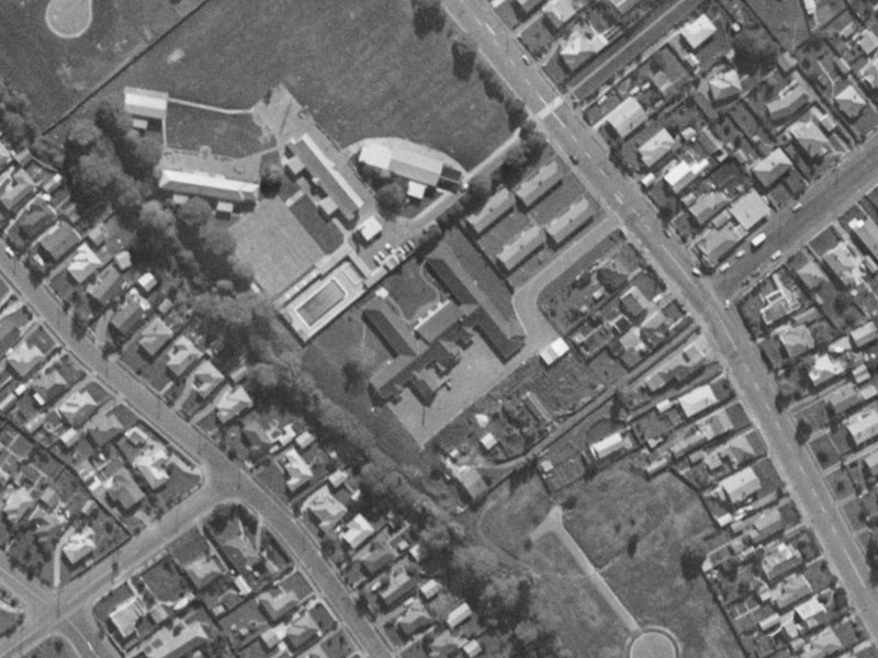 1 Hennessy Place from the air, 1970-1974