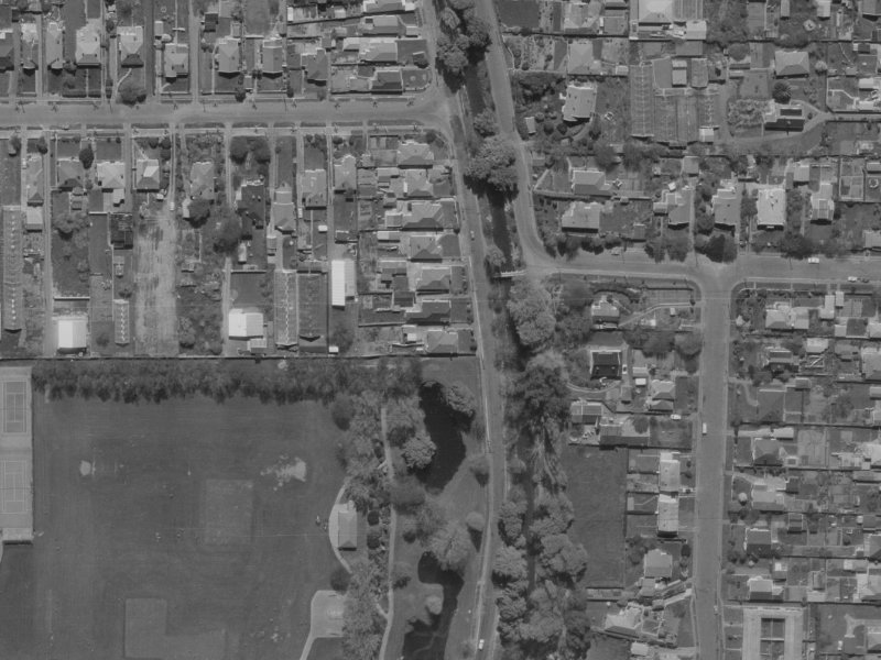 217 Eastern Terrace from the air, 1970-1974