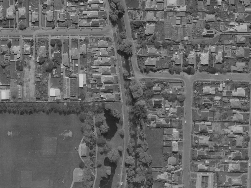 211 Eastern Terrace from the air, 1970-1974
